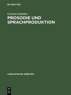 cover image of Prosodie und Sprachproduktion